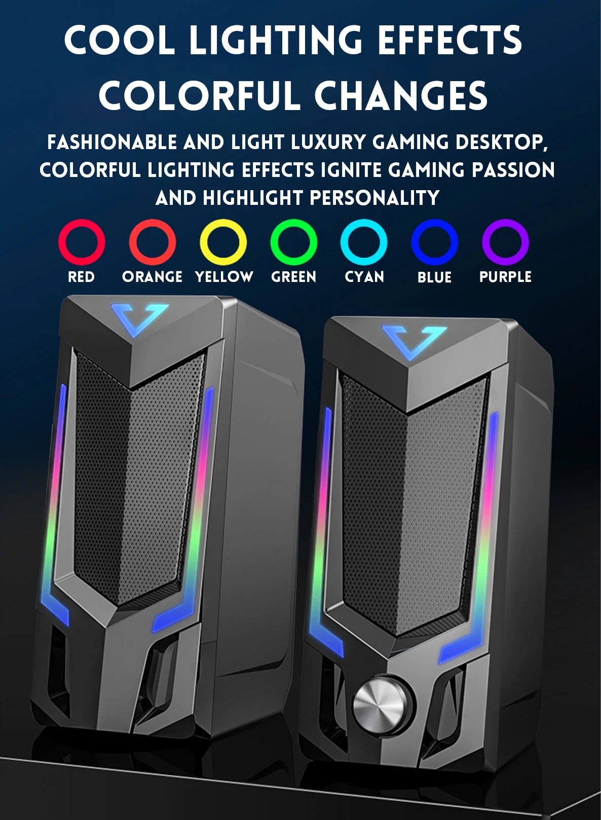 Bluetooth RGB computer speaker with LED ambient