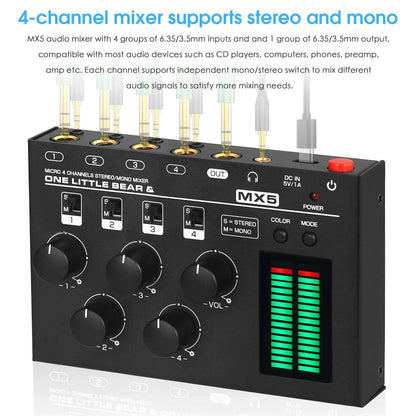 Channel Stereo Audio Mixer Mini