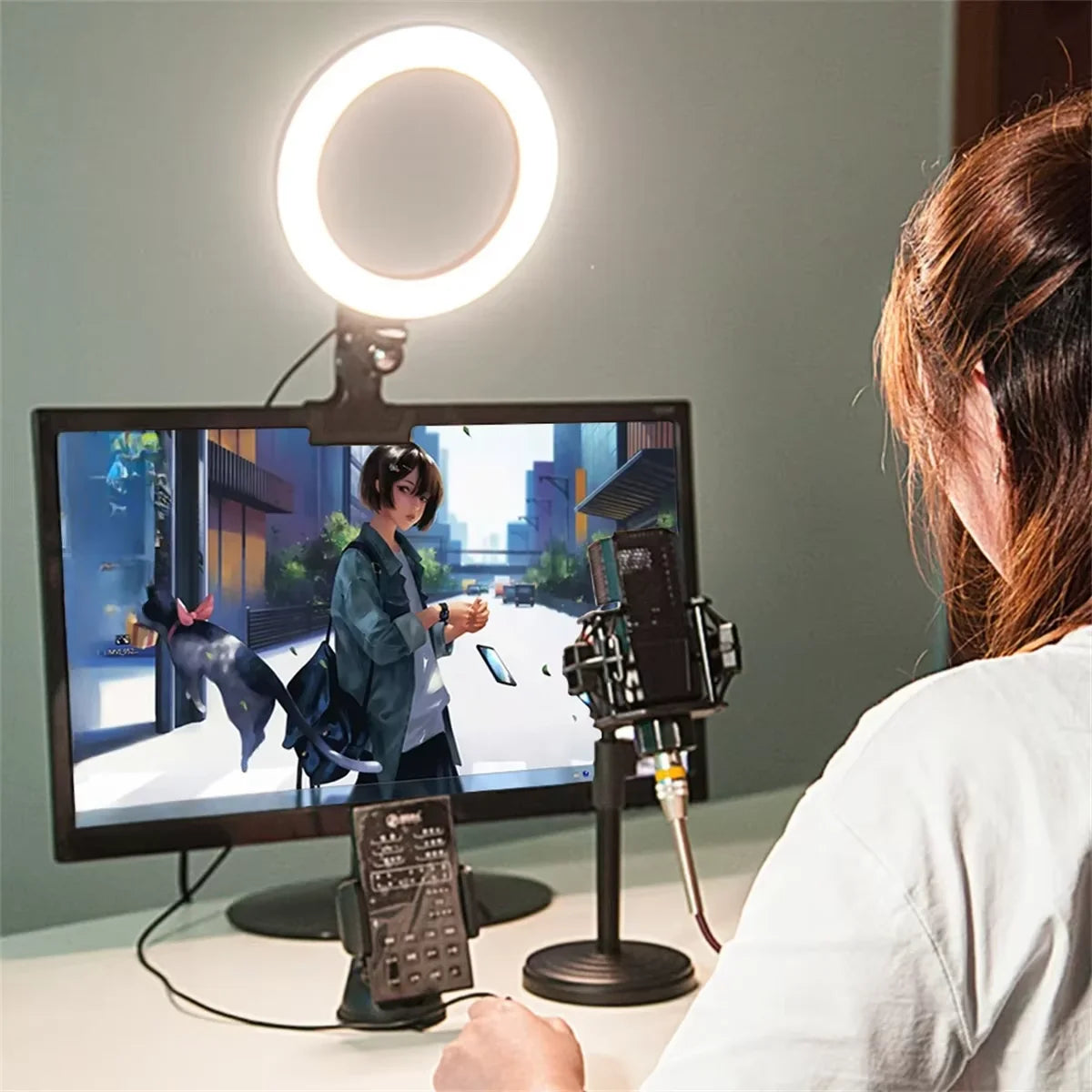 Clip-on ring light lighting kit, phone selfie light