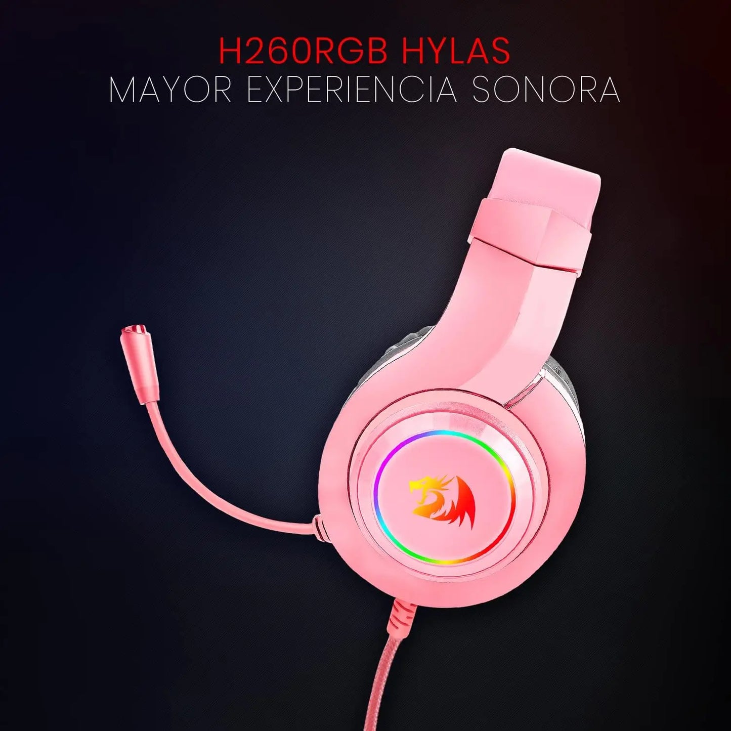 Redragon H260 Hylas RGB Pink Gaming Headset with Microphone