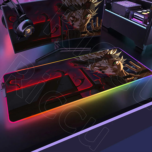 XXL RGB Gaming Mouse Pad Black Clover Asta Deskmat