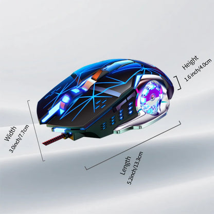 USB Wired Gaming Mouse 6 Button Backlit Ergonomic