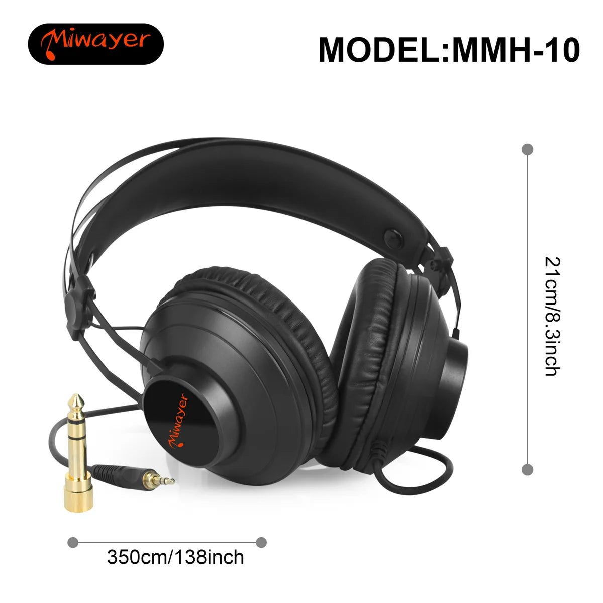 Studio Monitor Headphones Wired Over Ear
